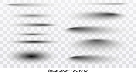Round and square isolated floor transparent shadows. Dark oval shadow and circle shades vector. PNG. Vector illustration - Shutterstock ID 1903504327