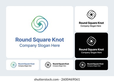Round Square Knot Logo | Circular Interwoven Design