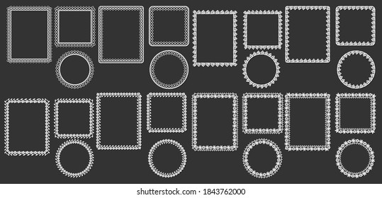 Round, square and rectangular frames with openwork edge