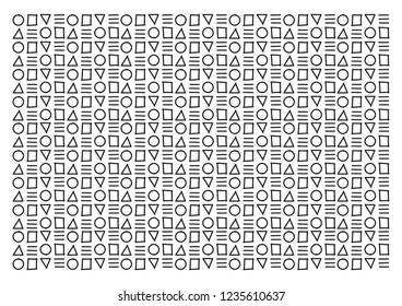 round, square and triangle pattern, pattern shape hand drawn vector