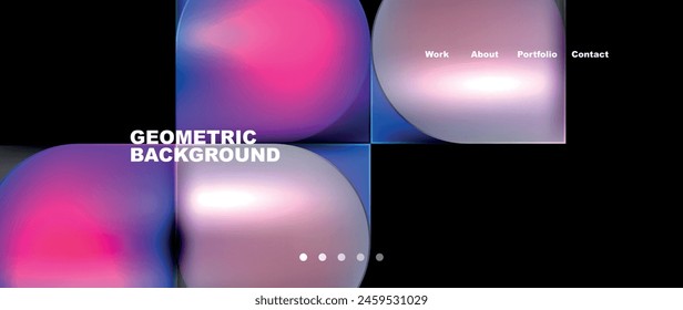 Round squares, circles with fluid gradients. Vector Illustration For Wallpaper, Banner, Background, Card, Book Illustration, landing page