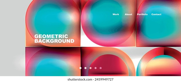Round squares, circles with fluid gradients. Vector Illustration For Wallpaper, Banner, Background, Card, Book Illustration, landing page