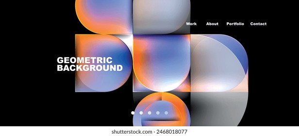 Round squares, circles with fluid gradients. Vector Illustration For Wallpaper, Banner, Background, Card, Book Illustration, landing page