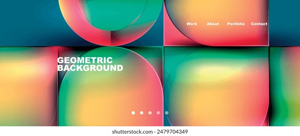 Round squares, circles with fluid gradients. Vector Illustration For Wallpaper, Banner, Background, Card, Book Illustration, landing page