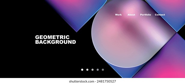 Round squares, circles with fluid gradients. Vector Illustration For Wallpaper, Banner, Background, Card, Book Illustration, landing page