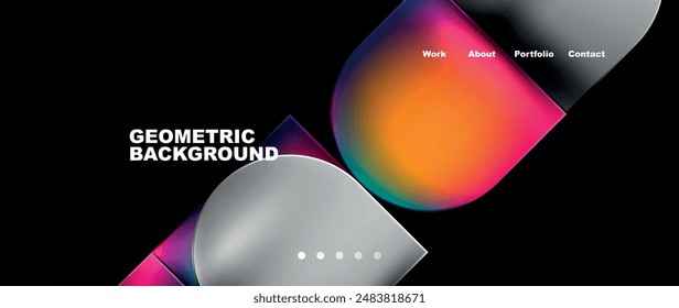 Round squares, circles with fluid gradients. Vector Illustration For Wallpaper, Banner, Background, Card, Book Illustration, landing page