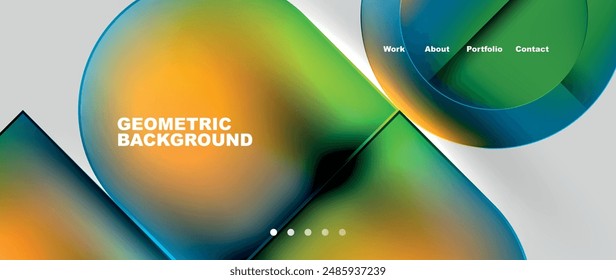 Round squares, circles with fluid gradients. Vector Illustration For Wallpaper, Banner, Background, Card, Book Illustration, landing page