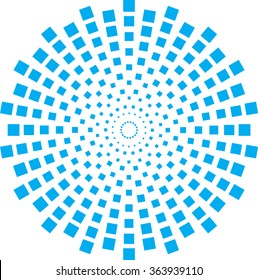 Round Squares . circular Icon . Halftone Dots . circle Logo . Vector