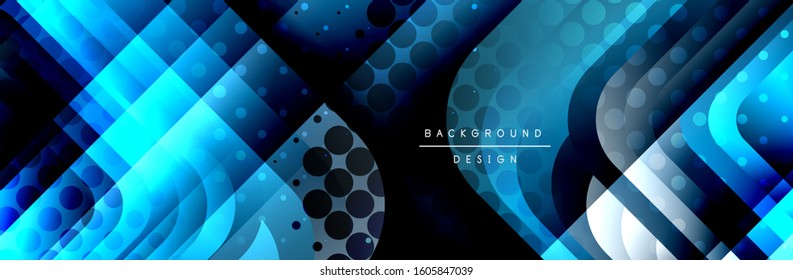 Round squares shapes composition geometric abstract background. Vector Illustration For Wallpaper, Banner, Background, Card, Book, Illustration, landing page, cover, placard, poster, banner, flyer