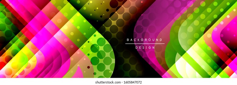 Round squares shapes composition geometric abstract background. Vector Illustration For Wallpaper, Banner, Background, Card, Book, Illustration, landing page, cover, placard, poster, banner, flyer