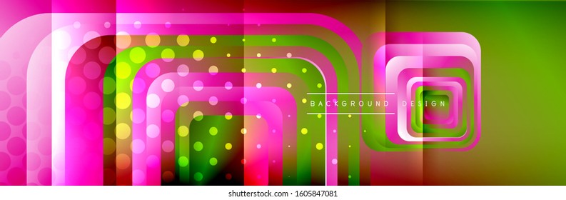 Round squares shapes composition geometric abstract background. Vector Illustration For Wallpaper, Banner, Background, Card, Book, Illustration, landing page, cover, placard, poster, banner, flyer