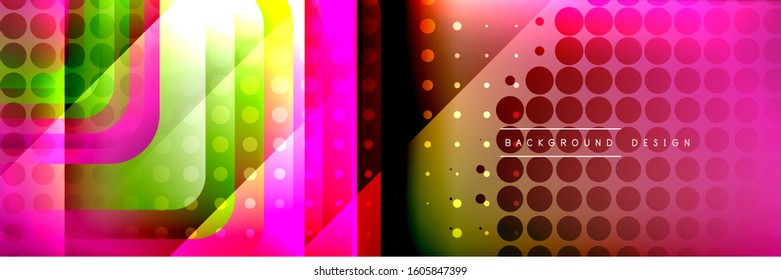 Round squares shapes composition geometric abstract background. Vector Illustration For Wallpaper, Banner, Background, Card, Book, Illustration, landing page, cover, placard, poster, banner, flyer