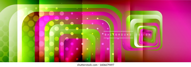 Round squares shapes composition geometric abstract background. Vector Illustration For Wallpaper, Banner, Background, Card, Book, Illustration, landing page, cover, placard, poster, banner, flyer