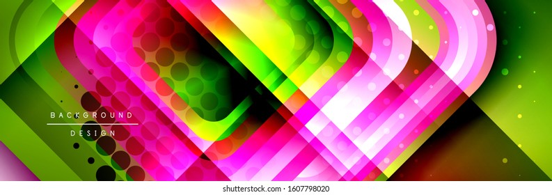 Los cuadrados redondeados forman el fondo abstracto geométrico de la composición. Ilustración vectorial para papel tapiz, cartel, fondo, tarjeta, libro, ilustración, página de inicio, portada, cartel, cartel, pancarta, volante