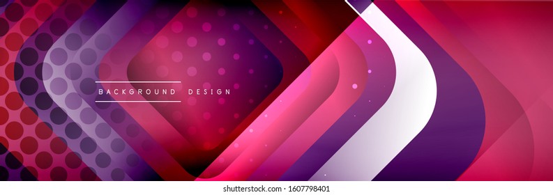 Round squares shapes composition geometric abstract background. Vector Illustration For Wallpaper, Banner, Background, Card, Book, Illustration, landing page, cover, placard, poster, banner, flyer