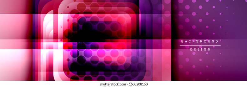 Los cuadrados redondeados forman el fondo abstracto geométrico de la composición. Ilustración vectorial para papel tapiz, cartel, fondo, tarjeta, libro, ilustración, página de inicio, portada, cartel, cartel, pancarta, volante