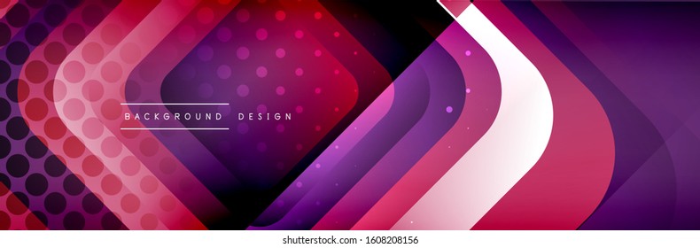 Los cuadrados redondeados forman el fondo abstracto geométrico de la composición. Ilustración vectorial para papel tapiz, cartel, fondo, tarjeta, libro, ilustración, página de inicio, portada, cartel, cartel, pancarta, volante