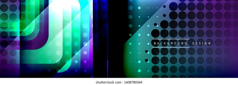 Round squares shapes composition geometric abstract background. Vector Illustration For Wallpaper, Banner, Background, Card, Book, Illustration, landing page, cover, placard, poster, banner, flyer
