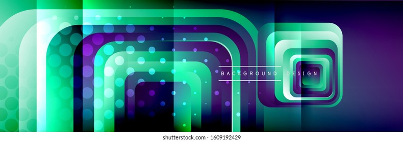Round squares shapes composition geometric abstract background. Vector Illustration For Wallpaper, Banner, Background, Card, Book, Illustration, landing page, cover, placard, poster, banner, flyer