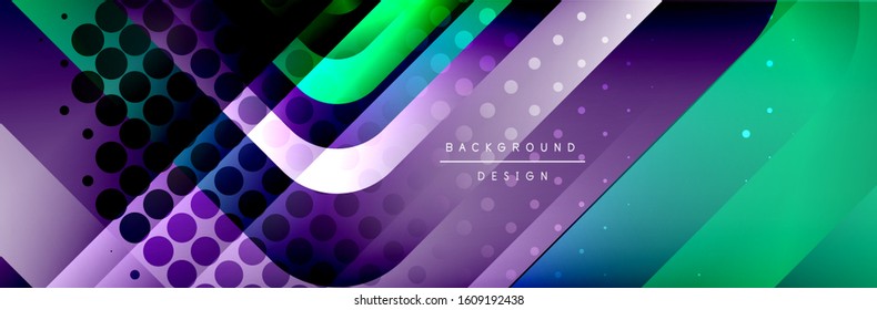 Round squares shapes composition geometric abstract background. Vector Illustration For Wallpaper, Banner, Background, Card, Book, Illustration, landing page, cover, placard, poster, banner, flyer