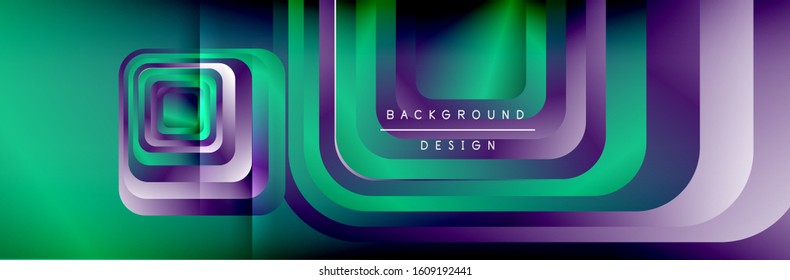 Round squares shapes composition geometric abstract background. Vector Illustration For Wallpaper, Banner, Background, Card, Book, Illustration, landing page, cover, placard, poster, banner, flyer