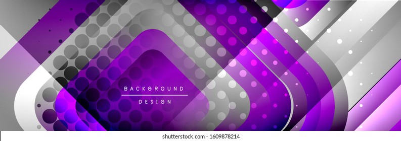 Los cuadrados redondeados forman el fondo abstracto geométrico de la composición. Ilustración vectorial para papel tapiz, cartel, fondo, tarjeta, libro, ilustración, página de inicio, portada, cartel, cartel, pancarta, volante