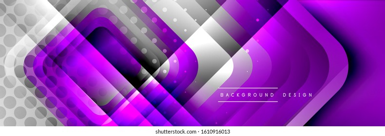 Los cuadrados redondeados forman el fondo abstracto geométrico de la composición. Ilustración vectorial para papel tapiz, cartel, fondo, tarjeta, libro, ilustración, página de inicio, portada, cartel, cartel, pancarta, volante