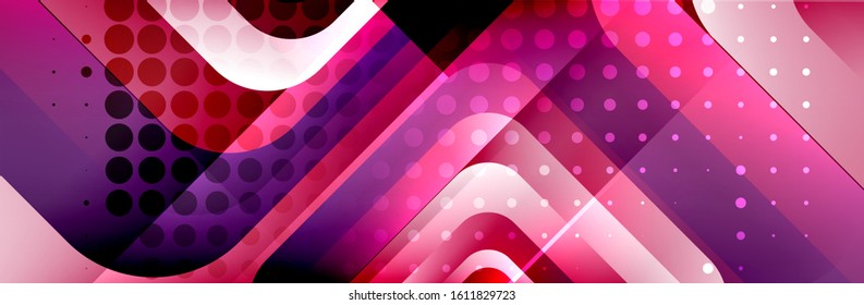 Round squares shapes composition geometric abstract background. Vector Illustration For Wallpaper, Banner, Background, Card, Book, Illustration, landing page, cover, placard, poster, banner, flyer