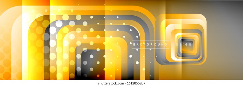 Round squares shapes composition geometric abstract background. Vector Illustration For Wallpaper, Banner, Background, Card, Book, Illustration, landing page, cover, placard, poster, banner, flyer