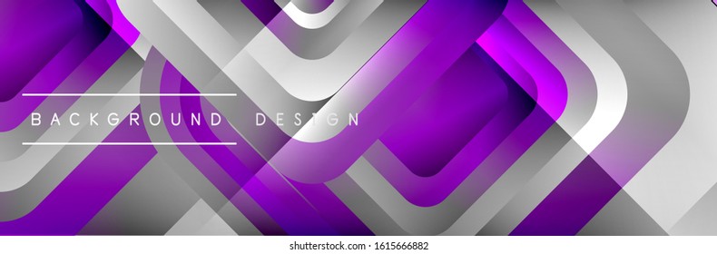 Runde Quadrate formen die Zusammensetzung geometrisch abstrakter Hintergrund. Vektorgrafik für Bildschirmhintergründe, Banner, Hintergrund, Karte, Buch, Illustration, Landungsseite, Abdeckung, Plakat, Plakat, Banner, Flyer