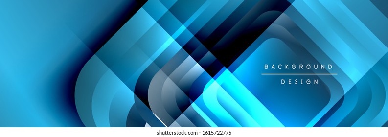 Runde Quadrate formen die Zusammensetzung geometrisch abstrakter Hintergrund. Vektorgrafik für Bildschirmhintergründe, Banner, Hintergrund, Karte, Buch, Illustration, Landungsseite, Abdeckung, Plakat, Plakat, Banner, Flyer