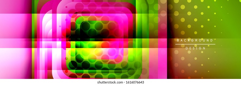 Los cuadrados redondeados forman el fondo abstracto geométrico de la composición. Ilustración vectorial para papel tapiz, cartel, fondo, tarjeta, libro, ilustración, página de inicio, portada, cartel, cartel, pancarta, volante