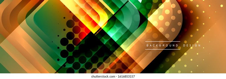 Round squares shapes composition geometric abstract background. Vector Illustration For Wallpaper, Banner, Background, Card, Book, Illustration, landing page, cover, placard, poster, banner, flyer