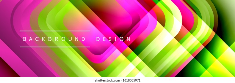 Los cuadrados redondeados forman el fondo abstracto geométrico de la composición. Ilustración vectorial para papel tapiz, cartel, fondo, tarjeta, libro, ilustración, página de inicio, portada, cartel, cartel, pancarta, volante