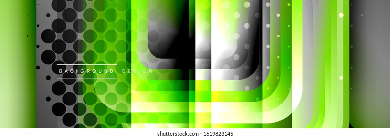 Round squares shapes composition geometric abstract background. Vector Illustration For Wallpaper, Banner, Background, Card, Book, Illustration, landing page, cover, placard, poster, banner, flyer