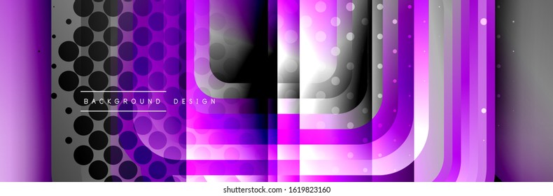 Round squares shapes composition geometric abstract background. Vector Illustration For Wallpaper, Banner, Background, Card, Book, Illustration, landing page, cover, placard, poster, banner, flyer