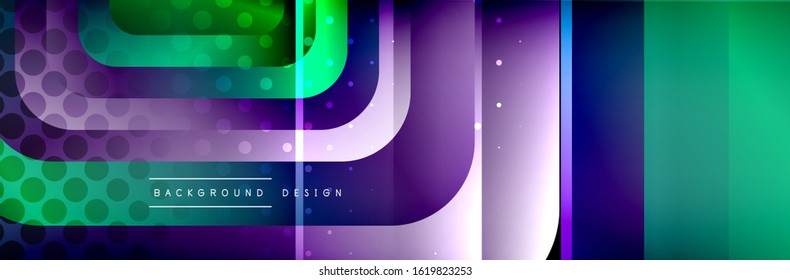 Round squares shapes composition geometric abstract background. Vector Illustration For Wallpaper, Banner, Background, Card, Book, Illustration, landing page, cover, placard, poster, banner, flyer
