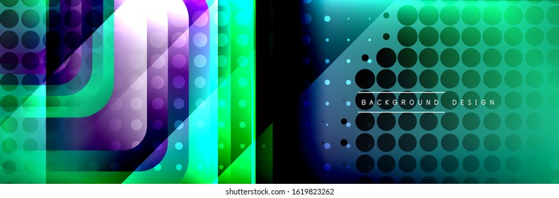 Runde Quadrate formen die Zusammensetzung geometrisch abstrakter Hintergrund. Vektorgrafik für Bildschirmhintergründe, Banner, Hintergrund, Karte, Buch, Illustration, Landungsseite, Abdeckung, Plakat, Plakat, Banner, Flyer