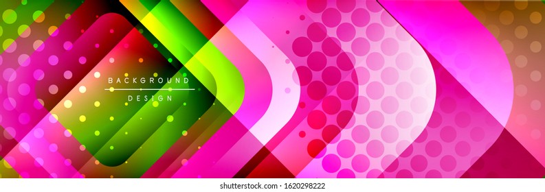 Round squares shapes composition geometric abstract background. Vector Illustration For Wallpaper, Banner, Background, Card, Book, Illustration, landing page, cover, placard, poster, banner, flyer