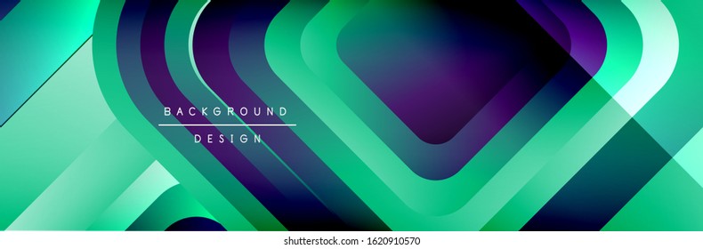 Round squares shapes composition geometric abstract background. Vector Illustration For Wallpaper, Banner, Background, Card, Book, Illustration, landing page, cover, placard, poster, banner, flyer