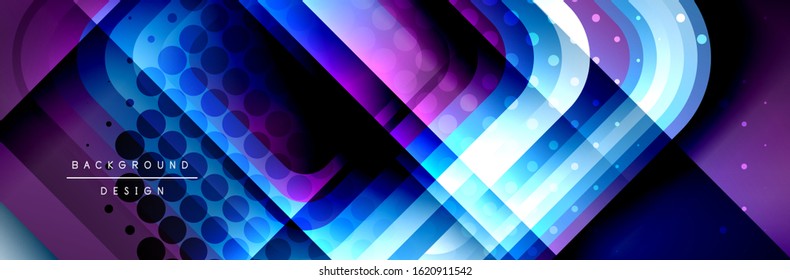 Runde Quadrate formen die Zusammensetzung geometrisch abstrakter Hintergrund. Vektorgrafik für Bildschirmhintergründe, Banner, Hintergrund, Karte, Buch, Illustration, Landungsseite, Abdeckung, Plakat, Plakat, Banner, Flyer