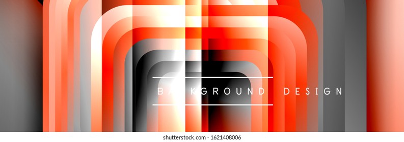 Runde Quadrate formen die Zusammensetzung geometrisch abstrakter Hintergrund. Vektorgrafik für Bildschirmhintergründe, Banner, Hintergrund, Karte, Buch, Illustration, Landungsseite, Abdeckung, Plakat, Plakat, Banner, Flyer