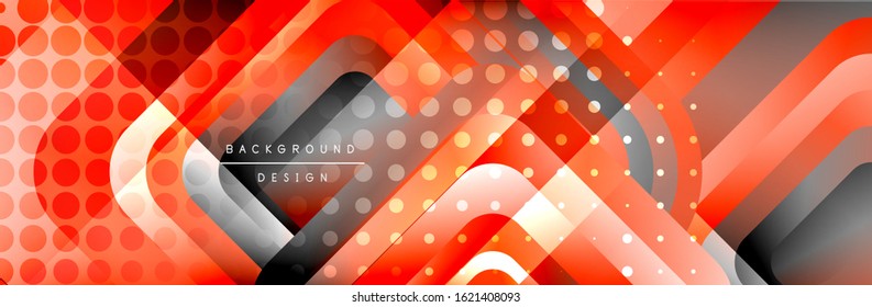 Round squares shapes composition geometric abstract background. Vector Illustration For Wallpaper, Banner, Background, Card, Book, Illustration, landing page, cover, placard, poster, banner, flyer