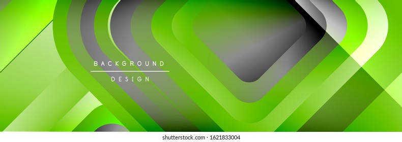 Runde Quadrate formen die Zusammensetzung geometrisch abstrakter Hintergrund. Vektorgrafik für Bildschirmhintergründe, Banner, Hintergrund, Karte, Buch, Illustration, Landungsseite, Abdeckung, Plakat, Plakat, Banner, Flyer