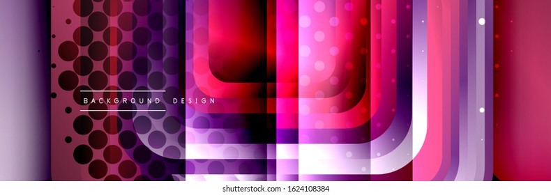 Round squares shapes composition geometric abstract background. Vector Illustration For Wallpaper, Banner, Background, Card, Book, Illustration, landing page, cover, placard, poster, banner, flyer