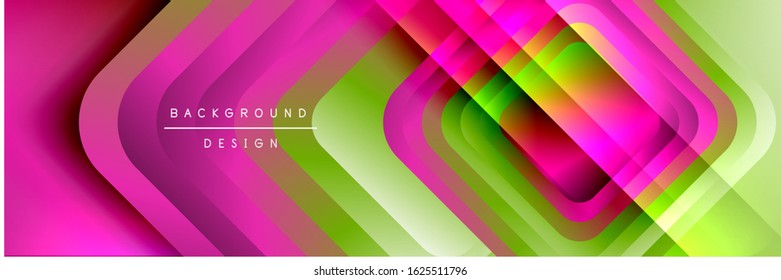 Runde Quadrate formen die Zusammensetzung geometrisch abstrakter Hintergrund. Vektorgrafik für Bildschirmhintergründe, Banner, Hintergrund, Karte, Buch, Illustration, Landungsseite, Abdeckung, Plakat, Plakat, Banner, Flyer