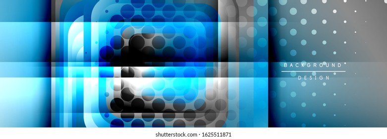 Round squares shapes composition geometric abstract background. Vector Illustration For Wallpaper, Banner, Background, Card, Book, Illustration, landing page, cover, placard, poster, banner, flyer