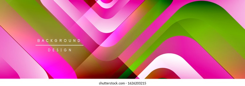 Round squares shapes composition geometric abstract background. Vector Illustration 