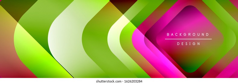 Round squares shapes composition geometric abstract background. Vector Illustration 