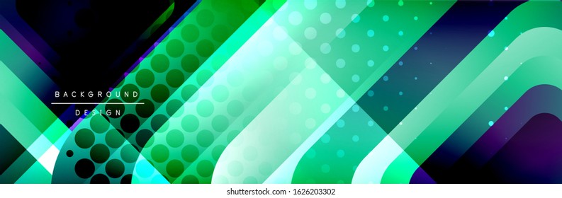 Round squares shapes composition geometric abstract background. Vector Illustration 